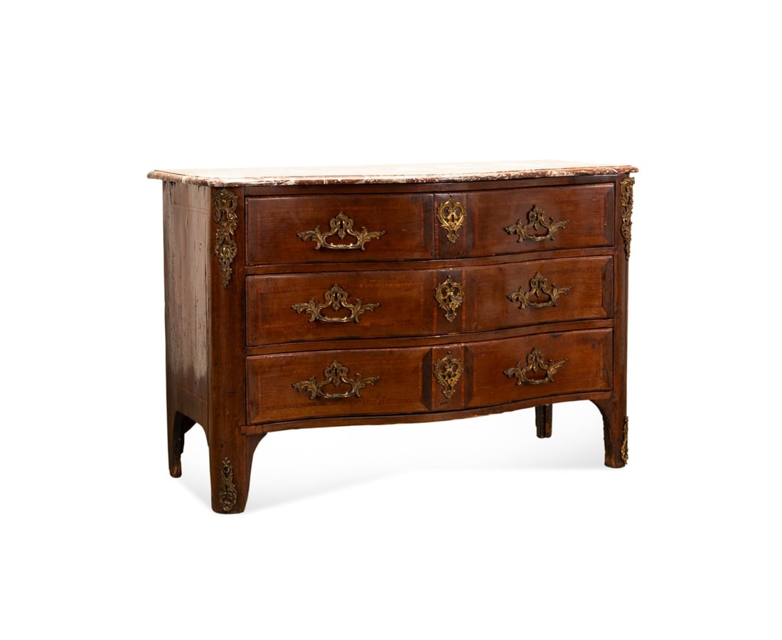 18TH C. REGENCE MARBLE TOP 4-DRAWER COMMODE (1 of 6)