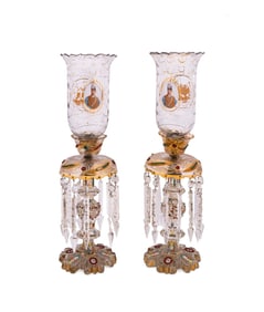 PAIR OF BACCARAT AND MOSER IRANIAN HURRICANES