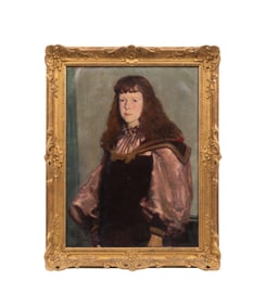 FRENCH SCHOOL, PORTRAIT OF A BOY, SIGNED O/C