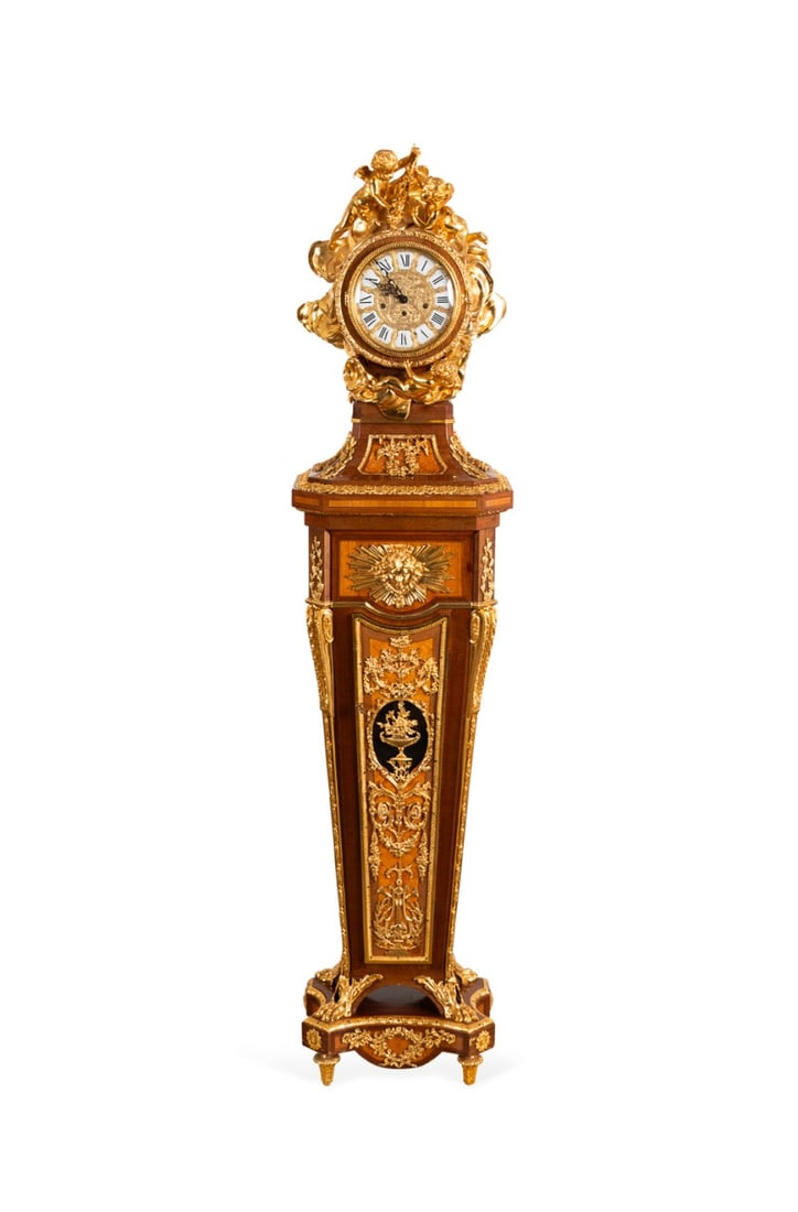 FRANZ HERMLE LOUIS XVI STYLE TALL CASED CLOCK (1 of 10)