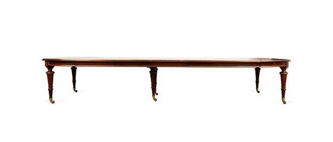 PALATIAL LOUIS XVI STYLE MAHOGANY DINING TABLE