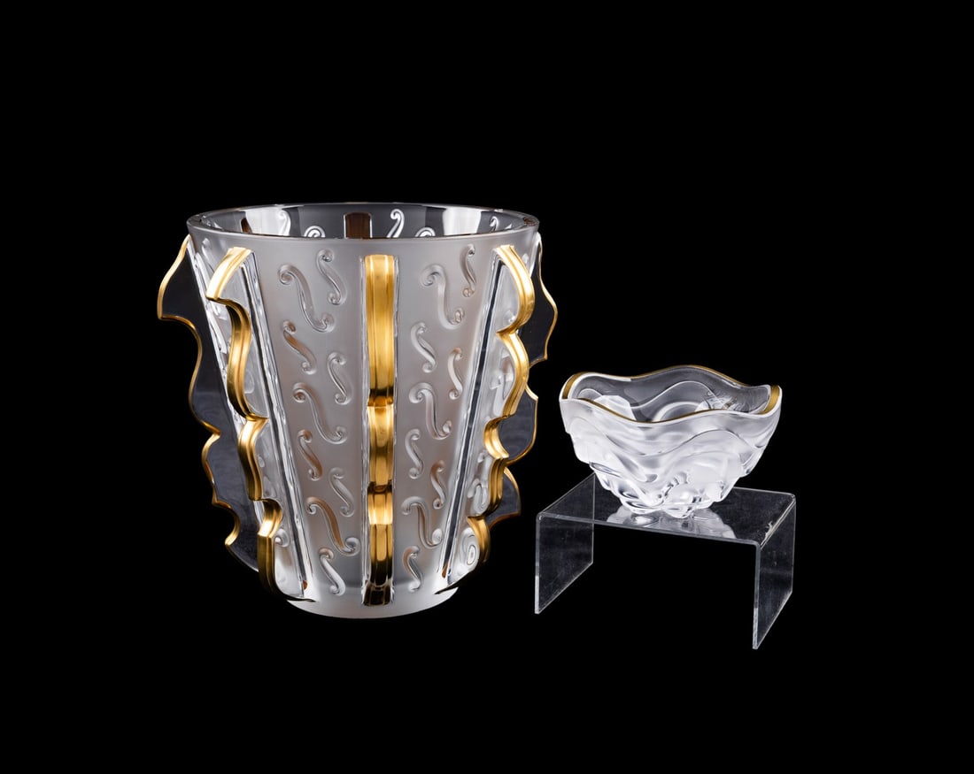 LALIQUE, TWO VASES 'SWING' AND 'VIBRATIONS' (1 of 8)