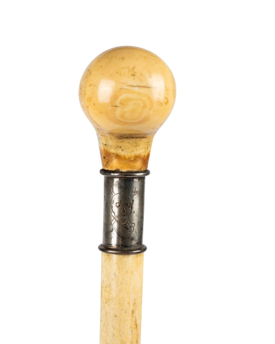 19TH C. GERMAN NAUTICAL BONE CANE - 6