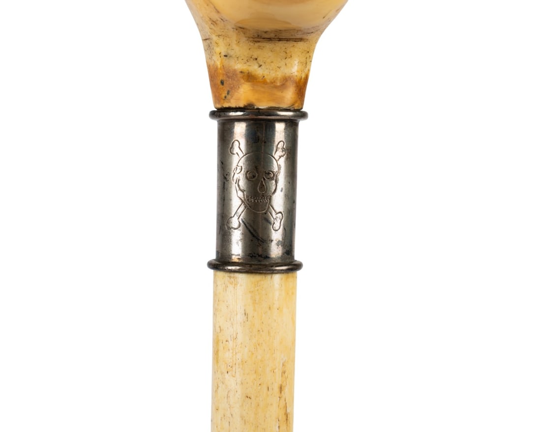 19TH C. GERMAN NAUTICAL BONE CANE - 7