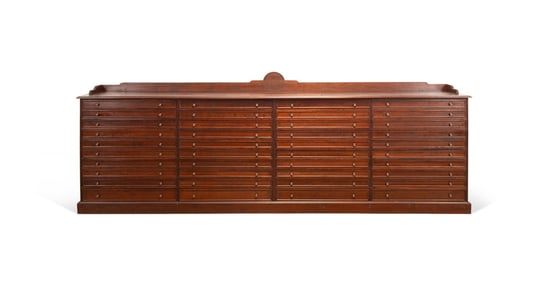 MONUMENTAL SOLID CHERRY CANE STORAGE CABINET