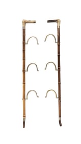19TH C. ENGLISH WALKING CANE WALL DISPLAY RACK