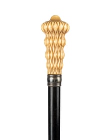 TIFFANY & CO CARVED HANDLE LADIES' CANE, C. 1890
