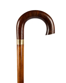TIFFANY & CO 18K YG BURLWOOD WALKING CANE
