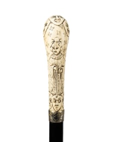 19TH C. JAPANESE FIGURAL WALKING CANE