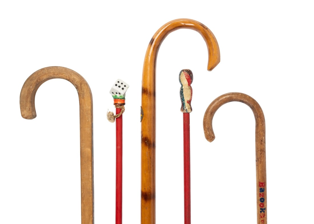 FIVE COMMEMORATIVE WALKING CANES - 2