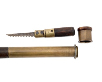 ENGLISH UTILITY SAW GADGET CANE, C. 1910