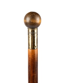 CARPENTER'S LEVEL SCALE GADGET CANE, C. 1880
