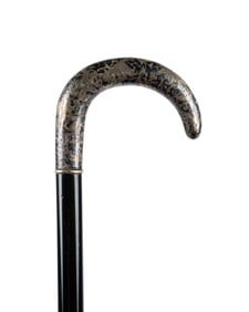 RUSSIAN NIELLO CROOK HANDLED CANE, C. 1880