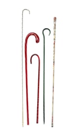 FIVE GLASS WALKING CANES