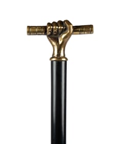 19TH C. ENGLISH BRASS CORKSCREW GADGET CANE