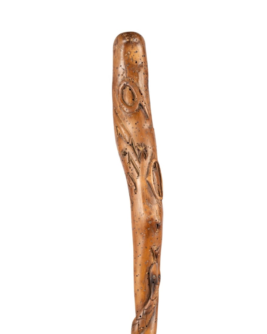 FRENCH CARVED WALKING STICK, 1914 (1 of 8)