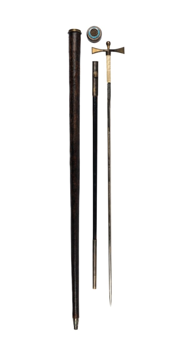 19TH C. ENGLISH MASONIC SWORD CANE (1 of 9)