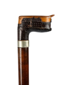 19TH C. GERMAN SNUFFBOX GADGET CANE