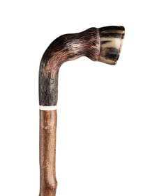 ENGLISH HORSE HOOF WALKING CANE, C. 1930