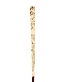 19TH C. GRAPES & VINES WALKING CANE