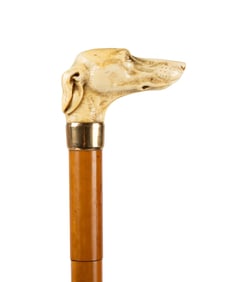 19TH C. TOLEDO GREYHOUND HANDLE SWORD CANE