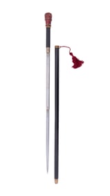 FRENCH THEATRE PROP SWORD CANE, C. 1895