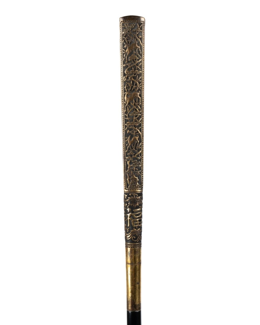 JAPANESE SILVER GILT CANE, C. 1900 (1 of 7)