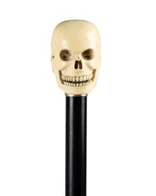 19TH C. ENGLISH SKULL WALKING CANE