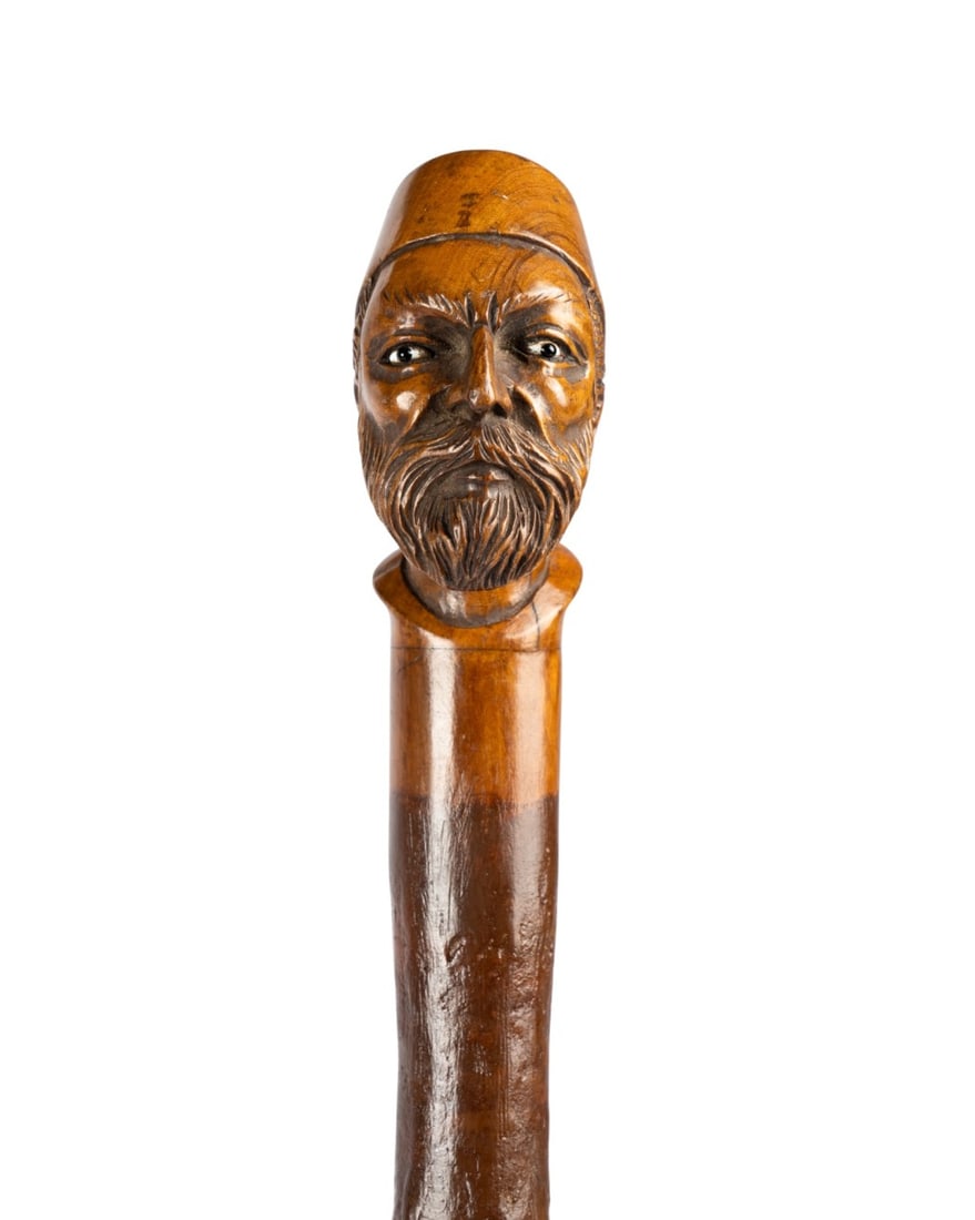 19TH C. ARABIC MAN BUST WALKING CANE (1 of 7)