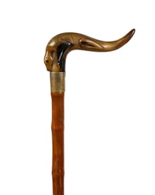 19TH C. ENGLISH SLENDER BAMBOO WALKING CANE