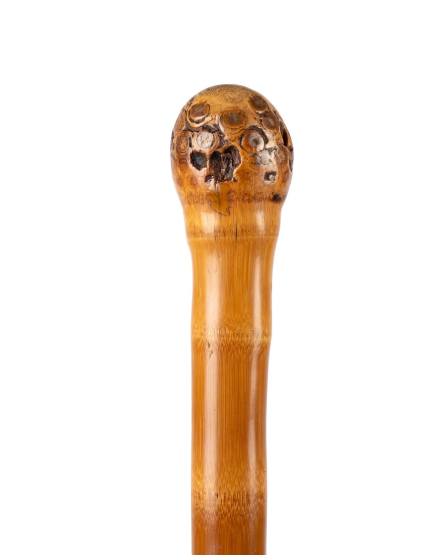 CHINESE CARVED BAMBOO CANE, C. 1900 (1 of 7)