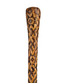 ENGLISH WOVEN STRAW CANE, C. 1870