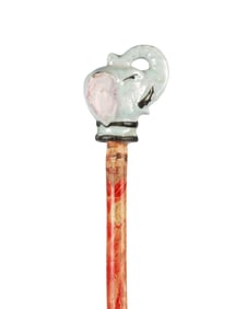 AMERICAN PORCELAIN ELEPHANT CIRCUS CANE, C. 1930