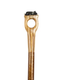 CARVED BONE THUMB WALKING CANE