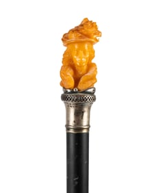 19TH C. GERMAN FEMALE BUST WALKING CANE