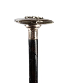 ENGLISH COIN WALLET WALKING CANE, C. 1910