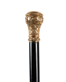 AMERICAN GILT HANDLED PRESENTATION CANE, 1897