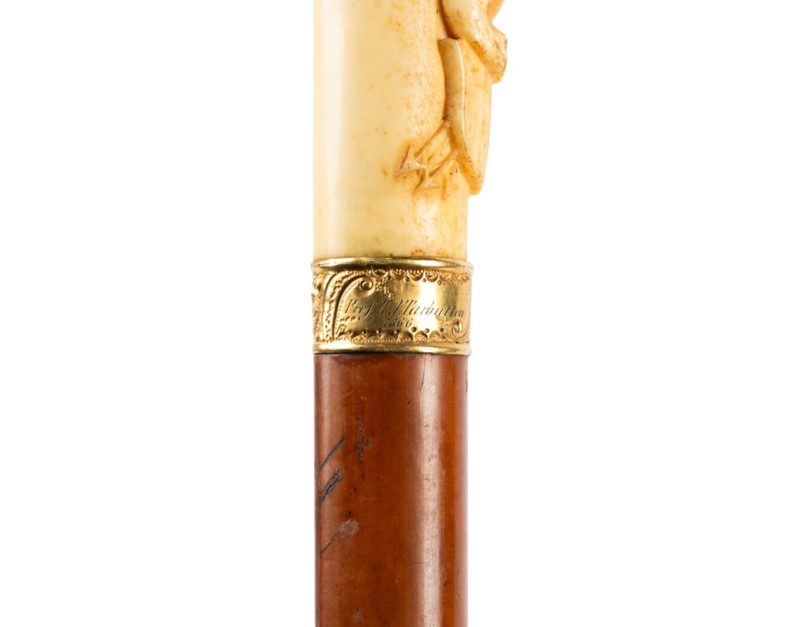 19TH C. AMERICAN EAGLE HANDLED PRESENTATION CANE - 4