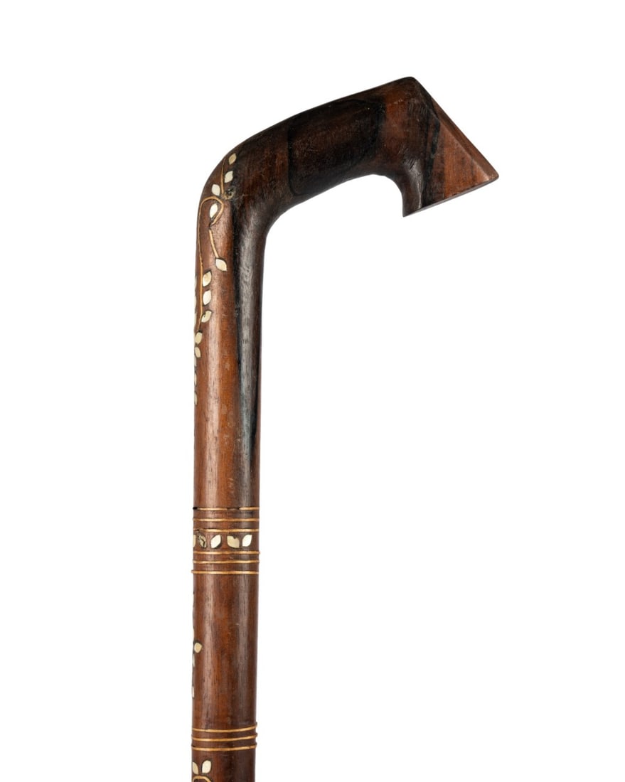 MEXICAN MOTHER OF PEARL INLAID CANE, C. 1910 (1 of 8)