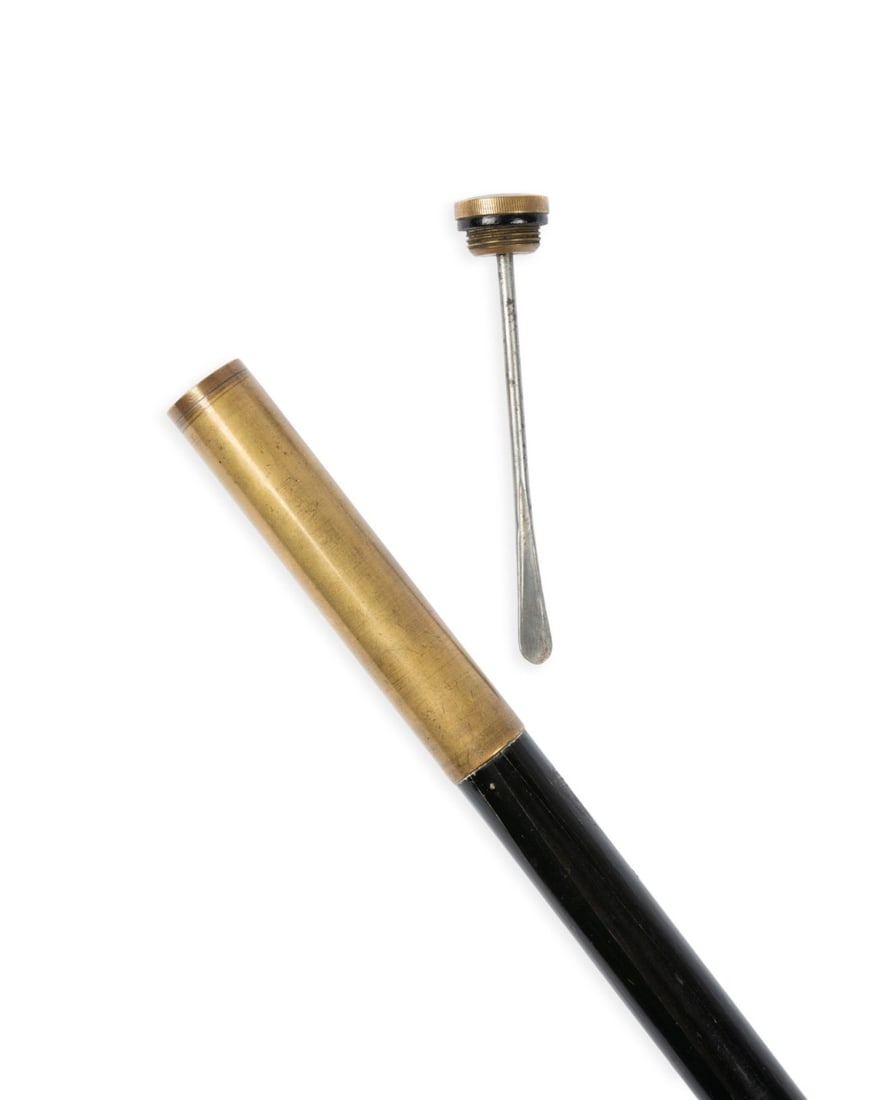 ENGLISH HUNTER OIL STICK GADGET CANE, C. 1920 (1 of 6)