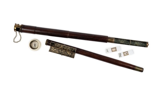 FRENCH NATURALIST'S CANE WITH MICROSCOPE, C. 1870