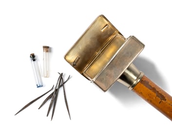 19TH C. ENGLISH DENTIST'S GADGET WALKING CANE