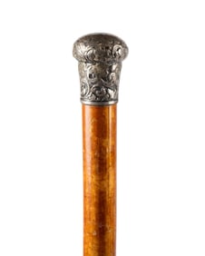19TH C. ENGLISH MORTICIAN'S CANE WITH METER STICK