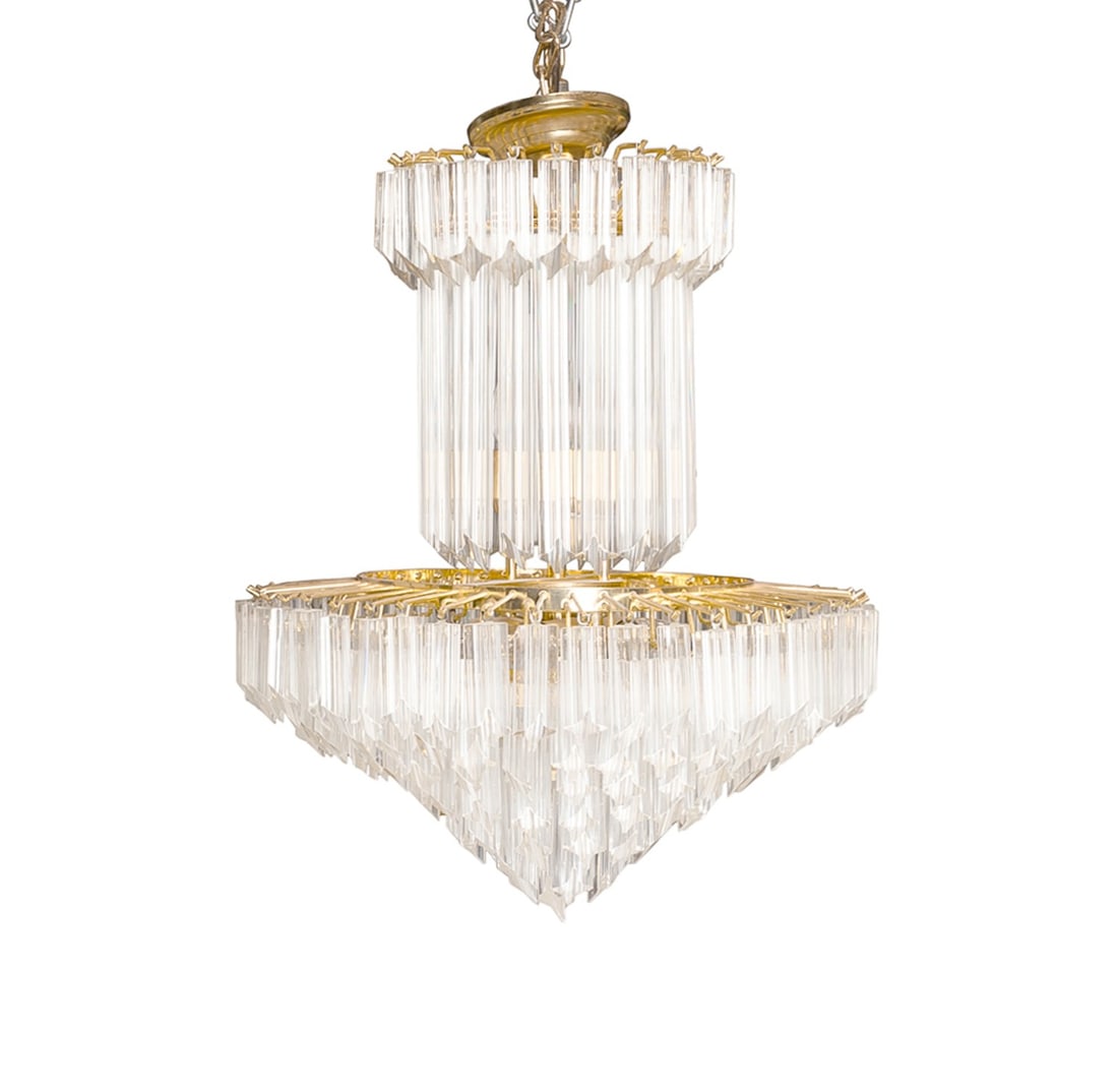 VENINI MID CENTURY TIERED PRISM CHANDELIER (1 of 3)