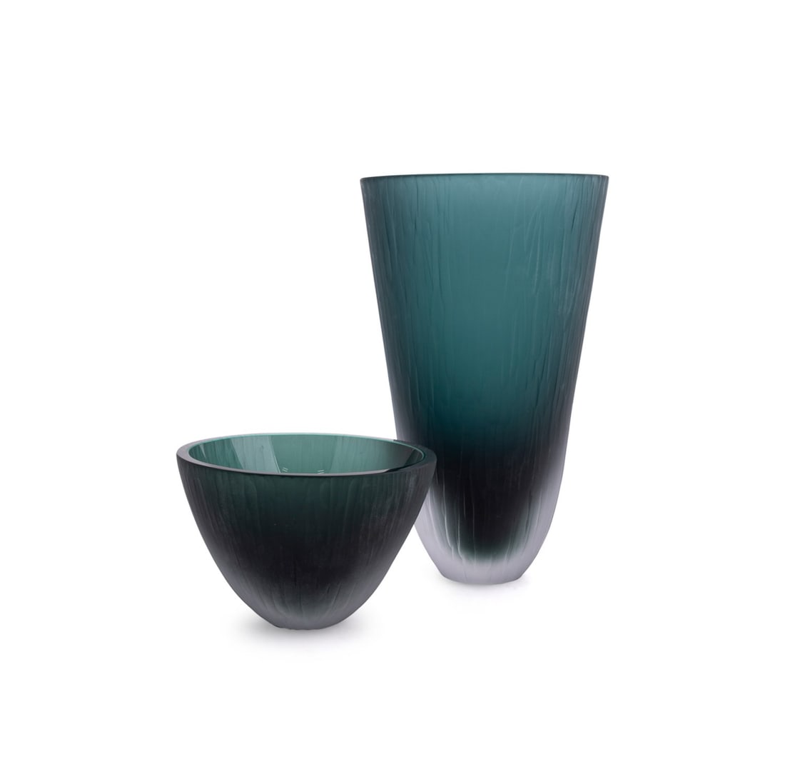 IVAN BAJ FOR ARCADE, TWO ENGRAVED GLASS VESSELS (1 of 7)