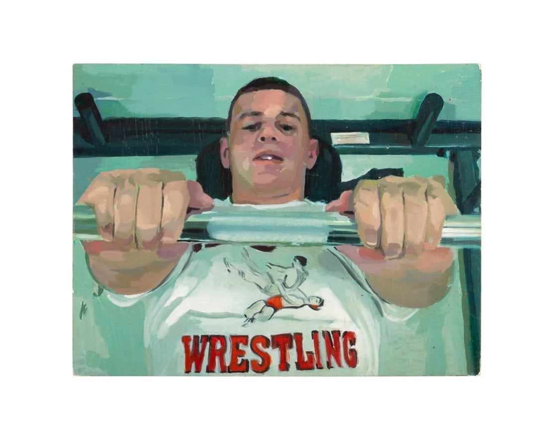 JUAN TESSI, UNTITLED PORTRAIT OF A WRESTLER, O/B (1 of 4)