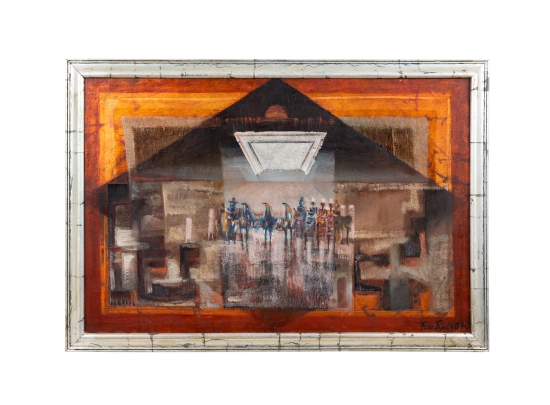 FRANCISCO RUIZ, 'GEOMETRIA POBLEDA', O/C, 1987 (1 of 8)