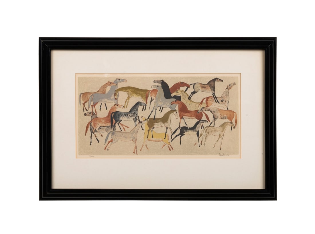 ADAM HENEIN, HORSES COLOR LITHOGRAPH 104/260 (1 of 4)
