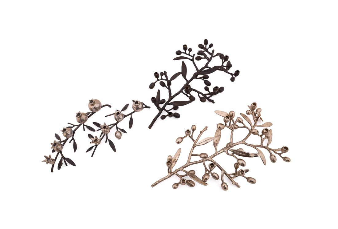 MICHAEL ARAM, 3 MENORAHS INCL. 2-PIECE POMEGRANATE (1 of 18)