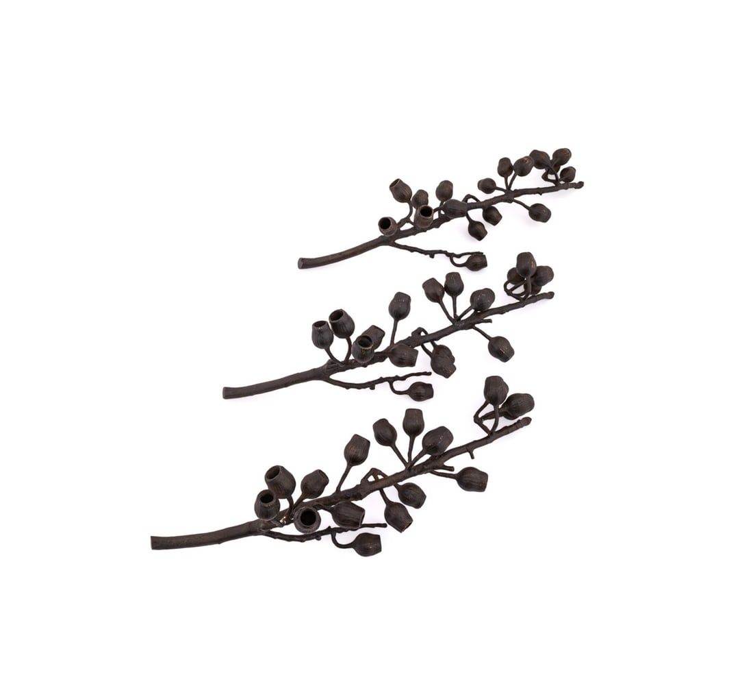 MICHAEL ARAM, THREE EUCALYPTUS POD CANDELABRAS (1 of 4)